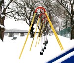 looking eastward from a swingset in Riverside Park toward the CSX trestle over the Mohawk – Schenectady NY –&nbsp;27Feb2011