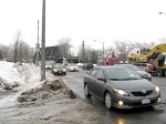 South College St. merging into Erie Blvd. looking north – Schenectady NY –&nbsp;7Feb2011