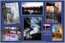 images of and from the second-floor balcony/deck and spiral staircase at 1 Cucumber Alley - Schenectady NY Stockade