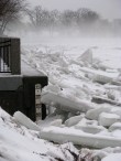 view west from the Riverside Park esplanade along the Mohawk River - Schenectady Stockade -11Mar2011-7AM