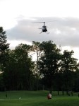 golf ball drop helicopter hovers at 9th&nbsp;hole