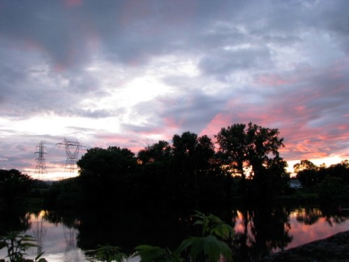 solstice sunset - isle of the cayugas from Washington Ave. deadend