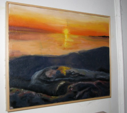 Elizabeth MacFarland oil painting (2002) - sunset on a lake