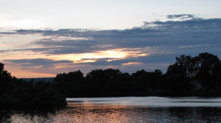 NW sunset view from Schenectady's Riverside Park - 03July09