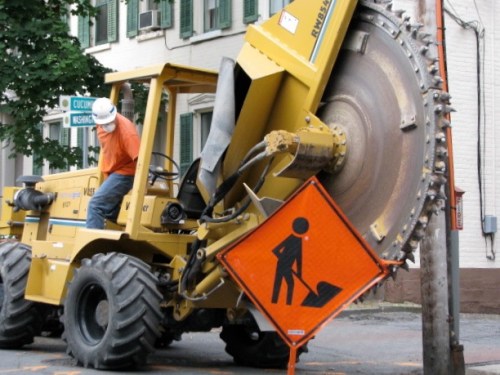 Orange blocking the entry to Cucumber Alley - 30June2009