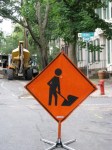 Orange Work Sign in front of 16 Washington Av –&nbsp;30June2009