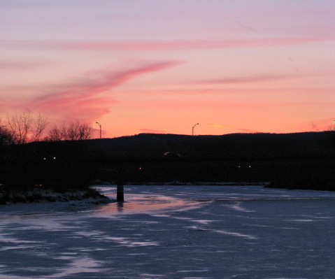 Orange Sunset over the Mohawk River - 24Feb09