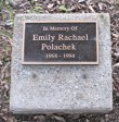 memorial marker for Emily Rachael Polachek - 06Aug09