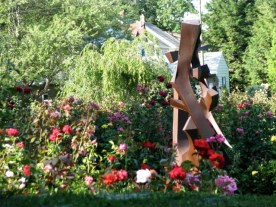 view northeast - from Yuan sculpture - Schenectady Rose Garden 03Aug09