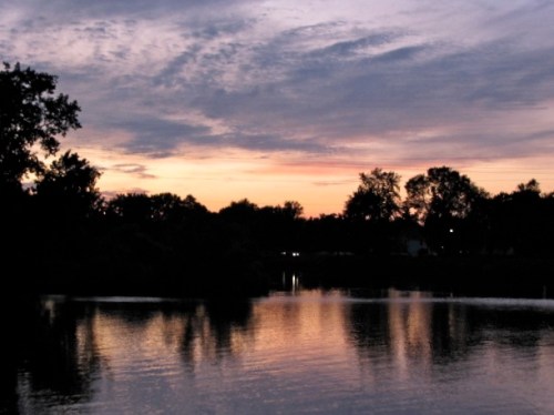 saturday pastel sunset from Riverside Park, Schenectady - 08Aug09
