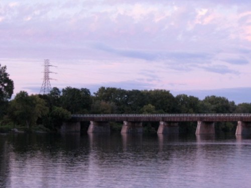 blue sunset clouds over the CSX bridge, Schenectady - Scotia, NY - 14Sep09