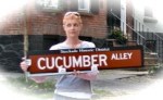 Cucumber Alley Sign held by Beth Petta –&nbsp;10Sep09