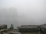 a view of the Isle of the Cayugas in the Mohawk River from the end of Washington Ave., Schenectady, on a foggy morning – 7 AM&nbsp;21Sep09