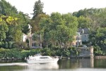 boat approaching the Stockade Burr Bridge abutment – Labor Day&nbsp;2009
