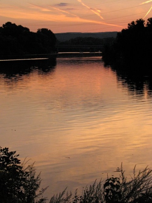 Sunset across the Mohawk at Riverside Park, Schenectady - 02Sept08