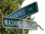 street signs, Washington Ave. at Schonowee Ave, Scotia NY&nbsp;07Sep09