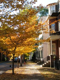 sidewalk scene looking south near 16 Washington Ave. , Schenectady - 26Oct09