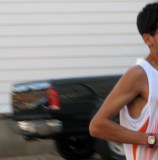 first runner through the Stockade in 2009 Stockade-athon (too fast for me and my camera) - 08Nov09