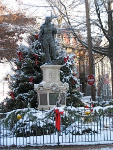 Lawrence the Indian guards the Stockade Christmas tree on the morning to the tree lighting - 06Dec09