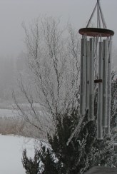 wind chime on patio trellis at Miner's home in Duanesburg NY - 25Dec09
