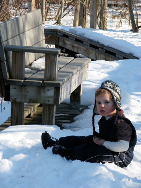 Devin at the end of the Woodlot Trail at Five Rivers - 16Jan2010