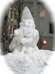 gnome snowman at Lawrence Circle - Schenectady Stockade - 18Jan2010