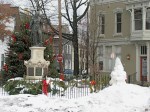 Lawrence Circle with visiting "Gnoman" - Schenectady Stockade - 16 Jan 2010