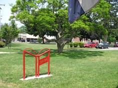 DERO custom "book" bike rack in front of Scotia NY library branch on Mohawk Avenue - 15July2010