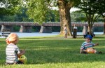 Aryeh and Devin playing at the Riverside Park picnic –&nbsp;21Jul2010