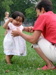 Xiwen reaches grandmom and stands during her 1st birthday party –&nbsp;28Jul2010