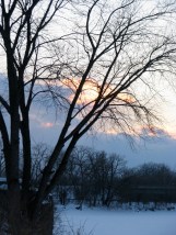 sunset seen looking west from Riverside Park near Washington Ave. in the Schenectady Stockade - 30Jan2011