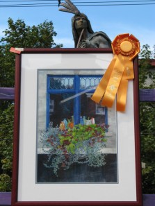 painting by Linda Kollar - best Stockade Depiction winner in the 60th Annual Stockade Outdoor Art Show - 10Sep2011