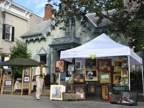 Carolyn Taylor's exhibit in front of 39 Front St. - 60th Annual Stockade Villagers' Outdoor Art Show - 10Sep2011