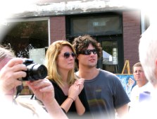 Stockadian Mike Vallely and friend at award ceremony - 60th Annual Stockade Villagers' Outdoor Art Show - 10Sep2011