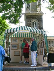 William Haney's exhibit in front of St. George's - - 60th Annual Stockade Villagers' Outdoor Art Show - 10Sep2011