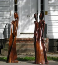 three sculptures by Herold Gobmetrsky - 60th Annual Stockade Villagers' Outdoor Art Show - Schenectady NY -