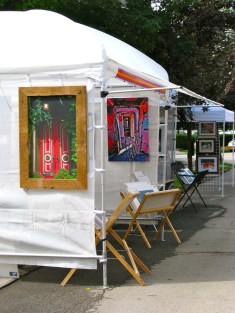 Jim Miller's exhibition tent begins a row on Front St. near N. Church St. - 60th Annual Stockade Villagers' Outdoor Art Show - 10Sep2011