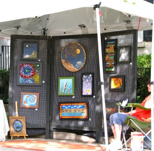 Linda Biggers' exhibit on Front St. - 60th Annual Stockade Villagers' Outdoor Art Show - 10Sep2011