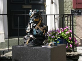 sculpture by Rocky Becofsky at 25 Front St. - 60th Annual Villagers' Annual Outdoor Art Show - Schenectady NY - 10Sep2011