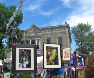 Lawrence with honorable mention paintings - 60th Annual Stockade Villagers' Outdoor Art Show - Schenectady NY - 10Sep2011