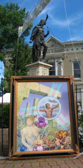 Lawrence with honorable mention painting by Barry Tinkler - 60th Annual Stockade Villagers' Outdoor Art Show - Schenectady NY - 10Sep2011