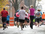 runners heading south on Washington Ave. leaving the Stockade district – Schenectady NY Stockade – Stockade-athon 2012 –&nbsp;11Nov2012