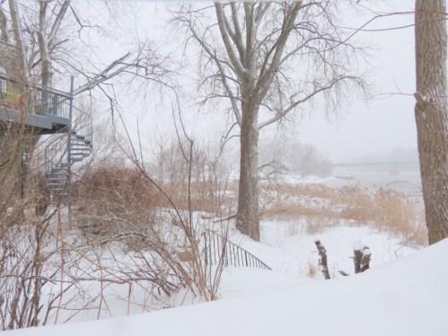 scene at the rear of 1 Cucumber Alley along the Mohawk River - 27Dec2012