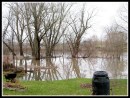 Mohawk River flood waters in the backyard of 4 Cucumber Alley in the Schenectady NY Stockade - 31Mar2010