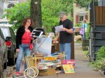 event coordinator Diane DeMeo makes sure Bob Hayner has all the right papers for his last Stockade Sidewalk Sale