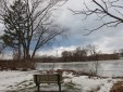 scene looking west from the west end of Riverside Park along the Mohawk River at Schenectady NY about 9 am on 12Jan2014
