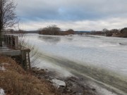 scene at Riverside Park esplanade along the Mohawk River at Schenectady NY about 9 am on 12Jan2014